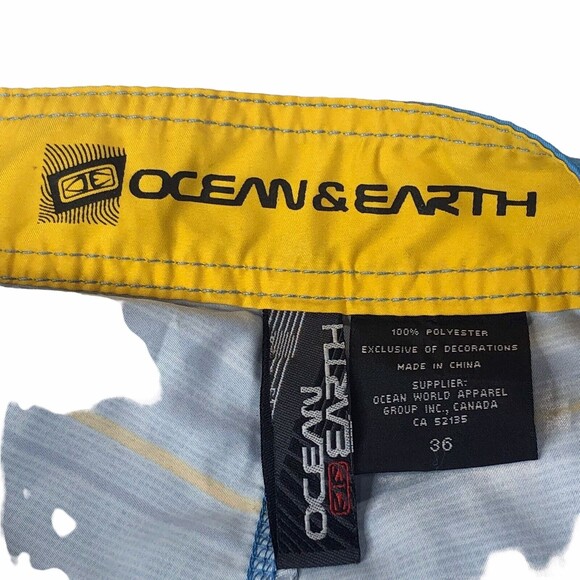 Ocean & Heart Size 36 Shorts Board Polyester Blue Surf Apparel - Picture 7 of 12